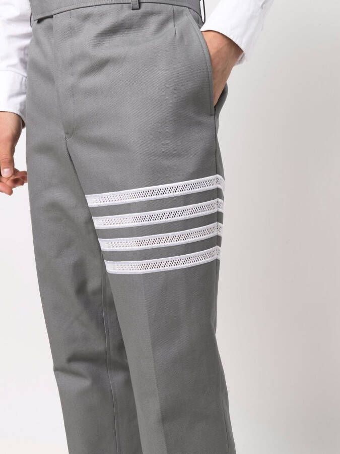 Thom Browne Pantalon met vier strepen Grijs