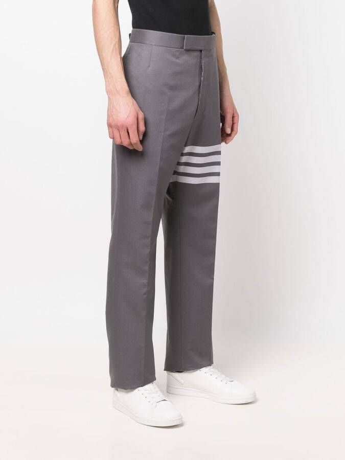 Thom Browne Pantalon met vier strepen Grijs