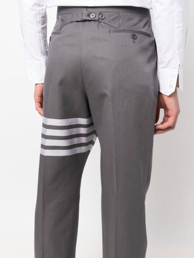 Thom Browne Pantalon met vier strepen Grijs