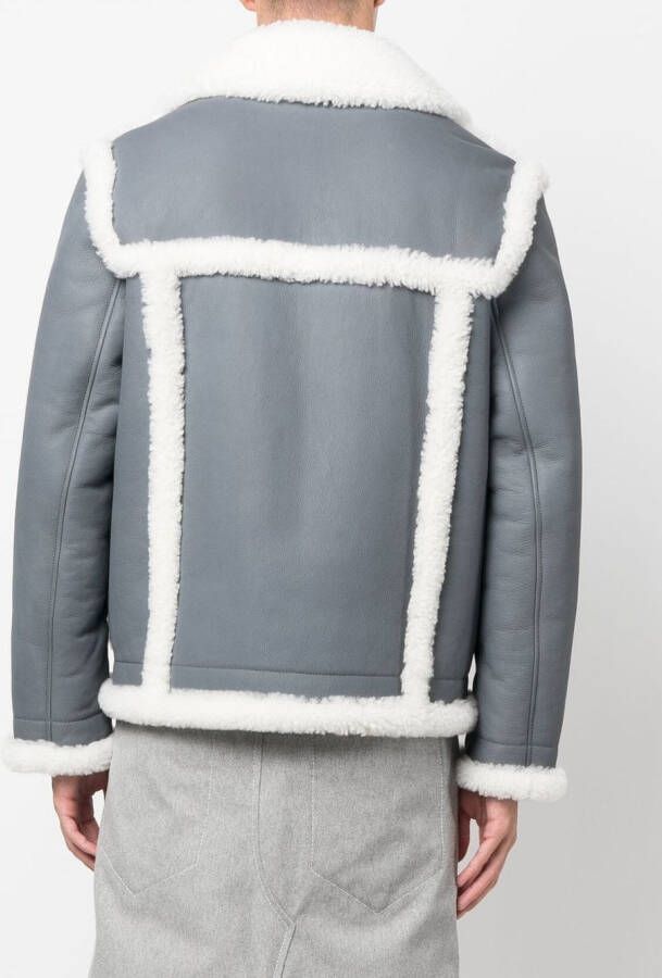 Thom Browne Pilotenjack met lammy afwerking Grijs