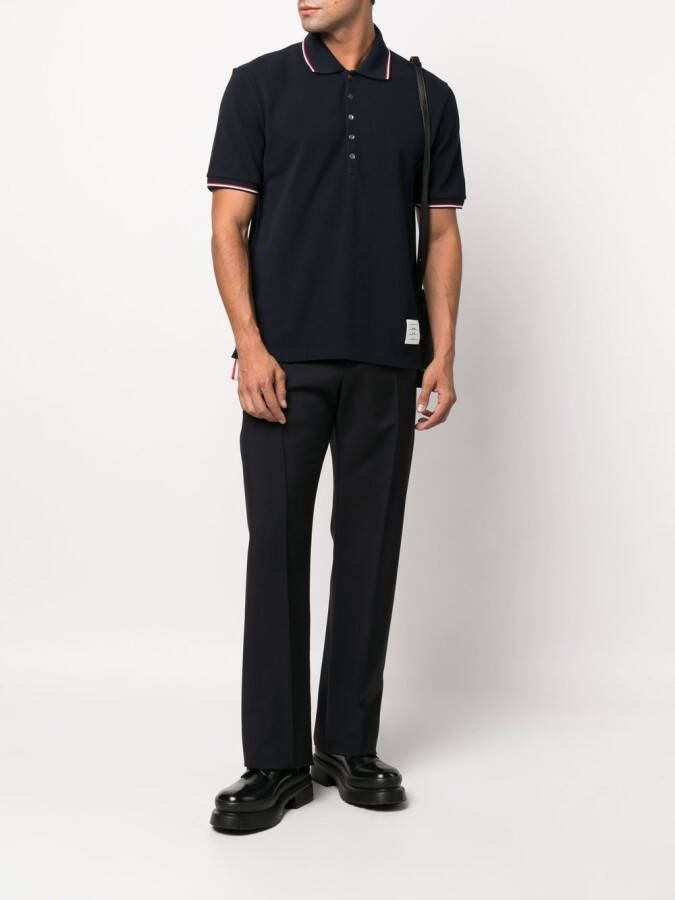 Thom Browne Poloshirt met 4 strepen Blauw