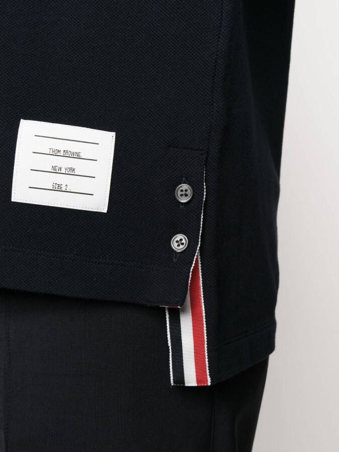 Thom Browne Poloshirt met 4 strepen Blauw