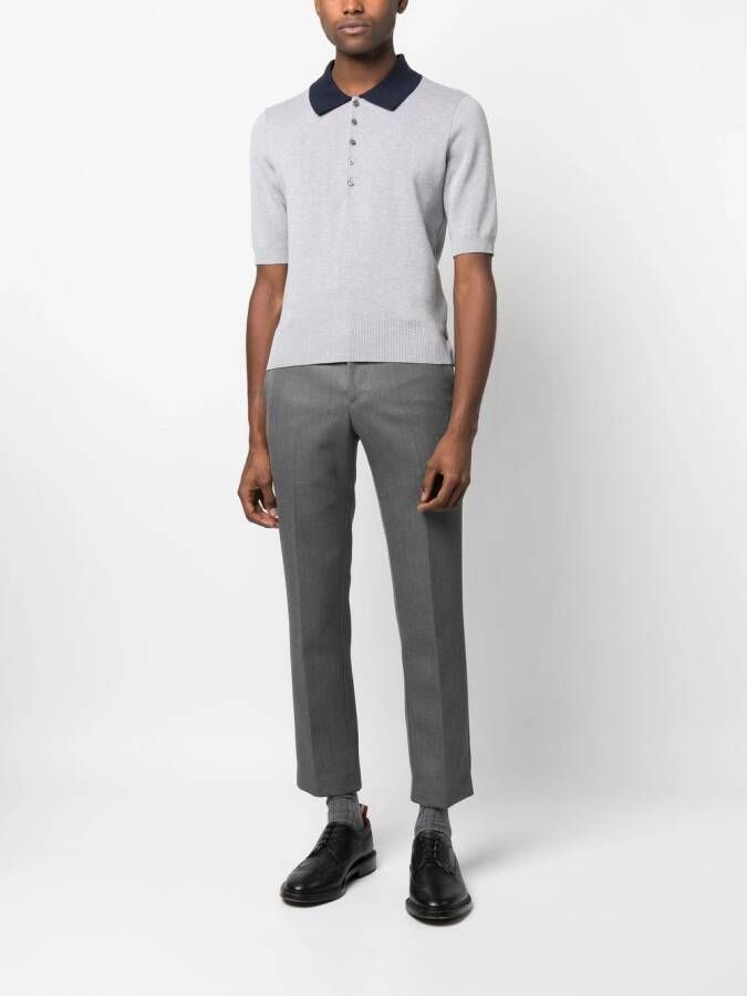 Thom Browne Poloshirt met contrasterende kraag Grijs