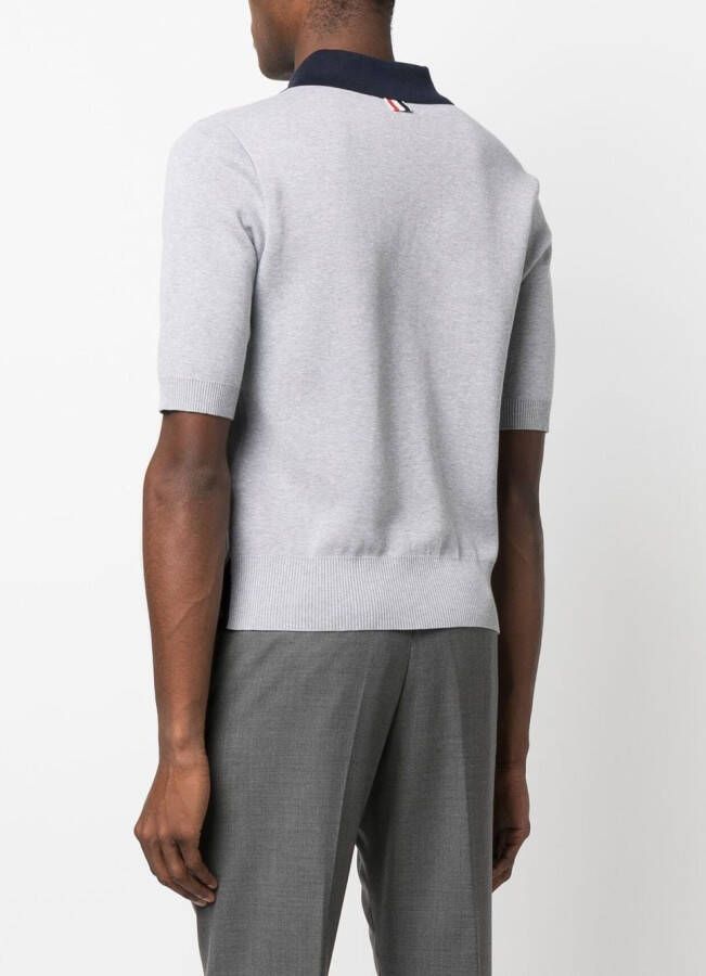 Thom Browne Poloshirt met contrasterende kraag Grijs