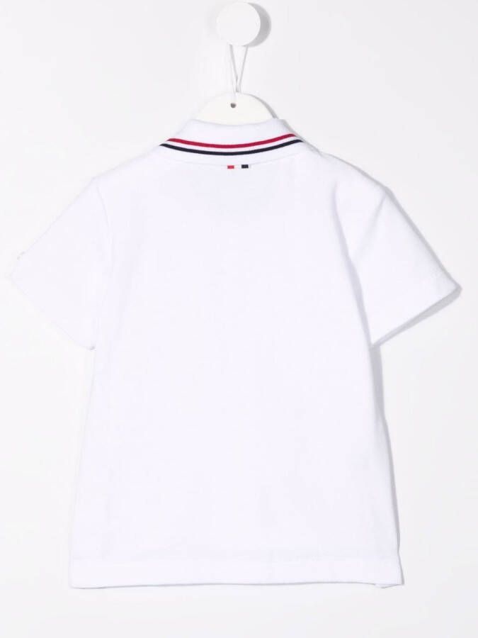 Thom Browne Kids Poloshirt met korte mouwen Wit