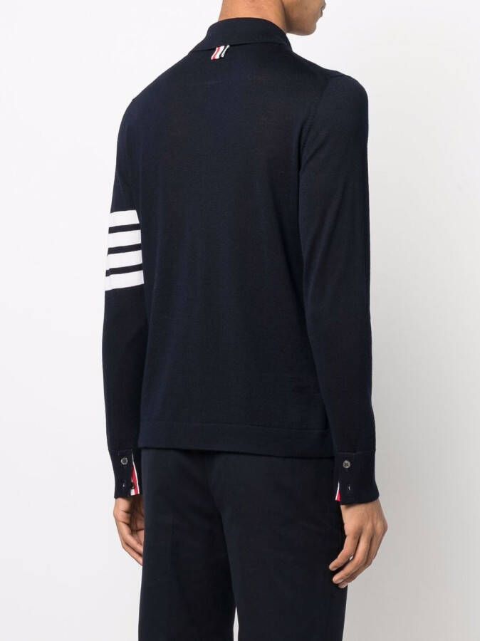 Thom Browne 4-Bar gebreid vest Blauw