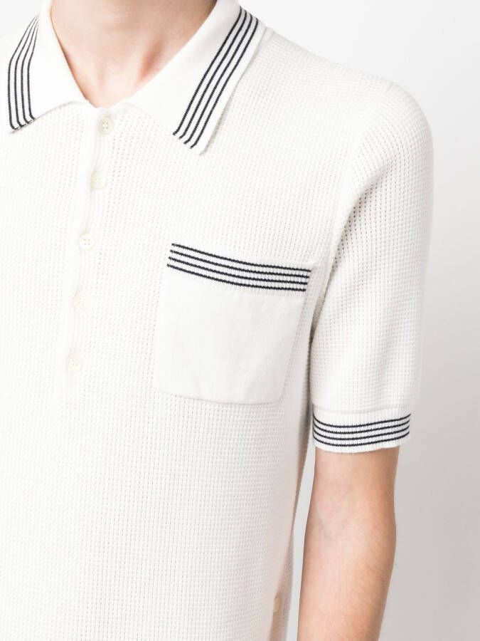 Thom Browne Poloshirt met wafelpatroon Wit