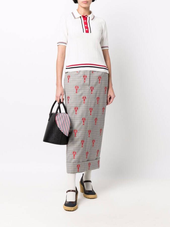 Thom Browne Polotop met RWB-streep Wit