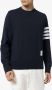 Thom Browne Pullover Sweatshirt With Engineered 4-Bar Stripe Blauw - Thumbnail 3