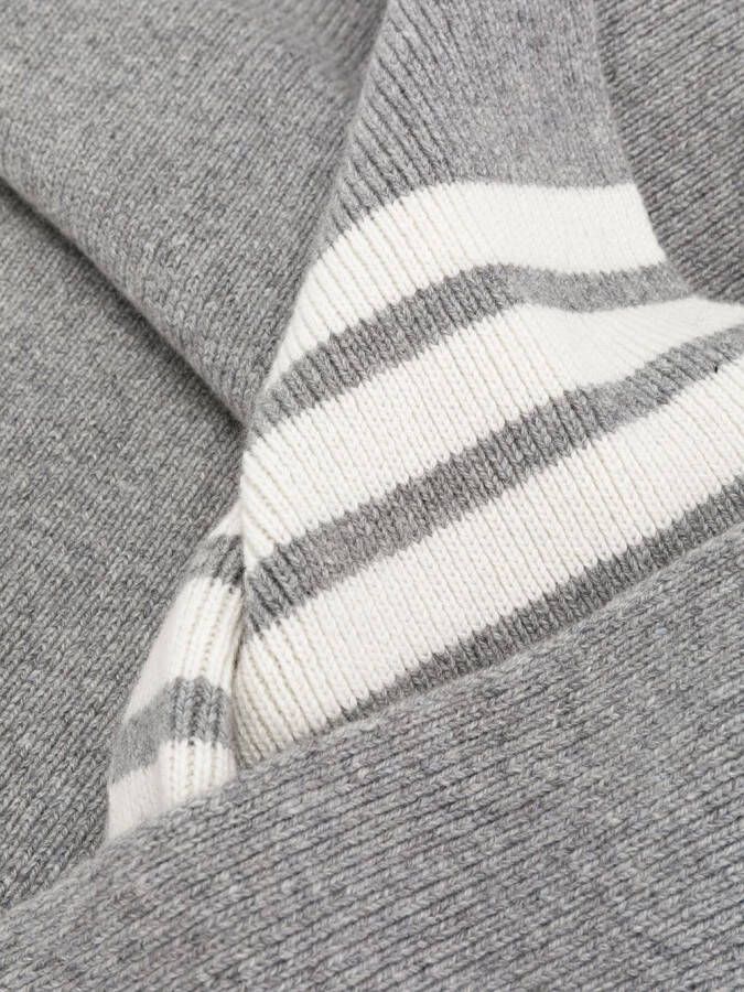 Thom Browne Ribbed Cashmere Scarf Grijs