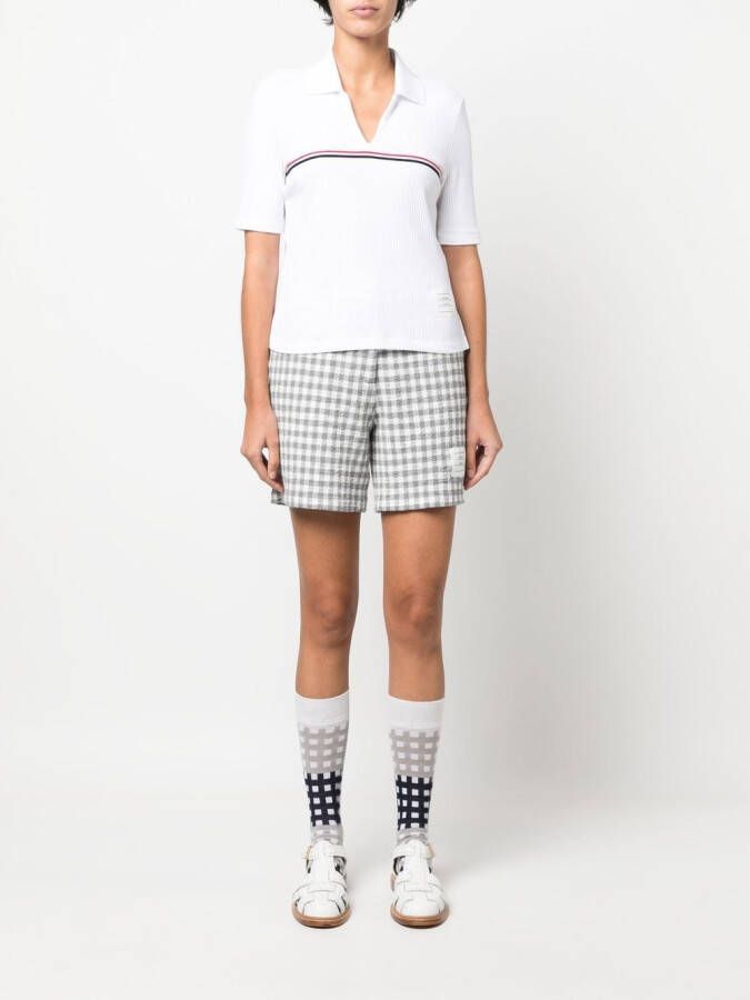 Thom Browne Geribbelde polotop Wit