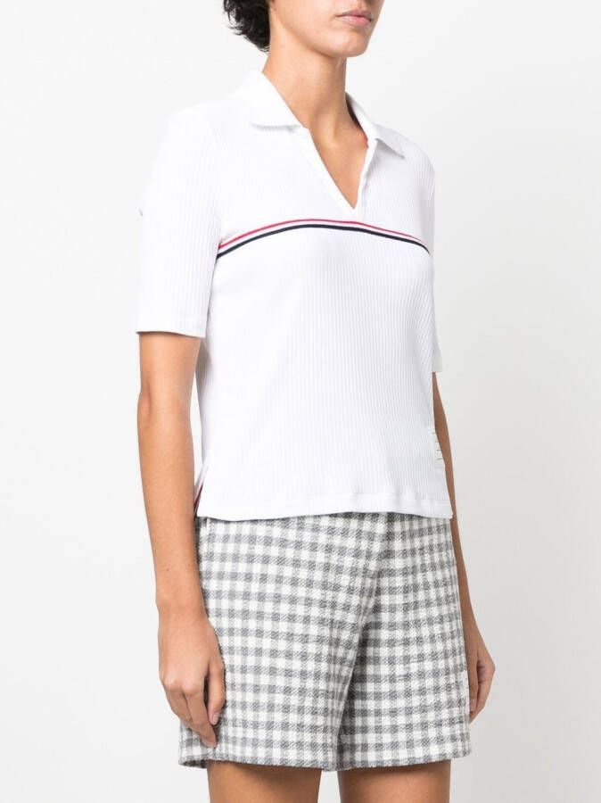 Thom Browne Geribbelde polotop Wit