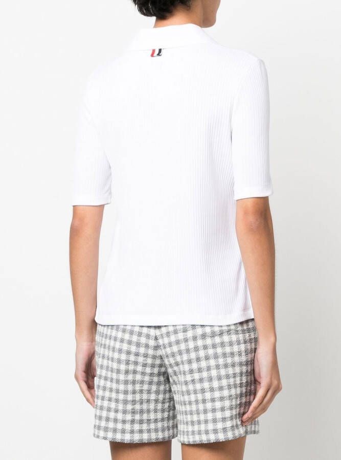 Thom Browne Geribbelde polotop Wit