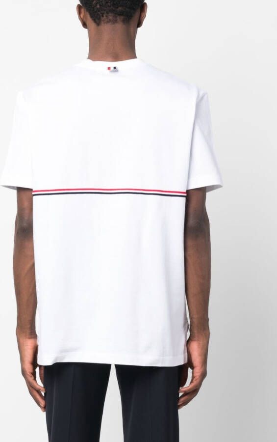 Thom Browne T-shirt met ronde hals Wit
