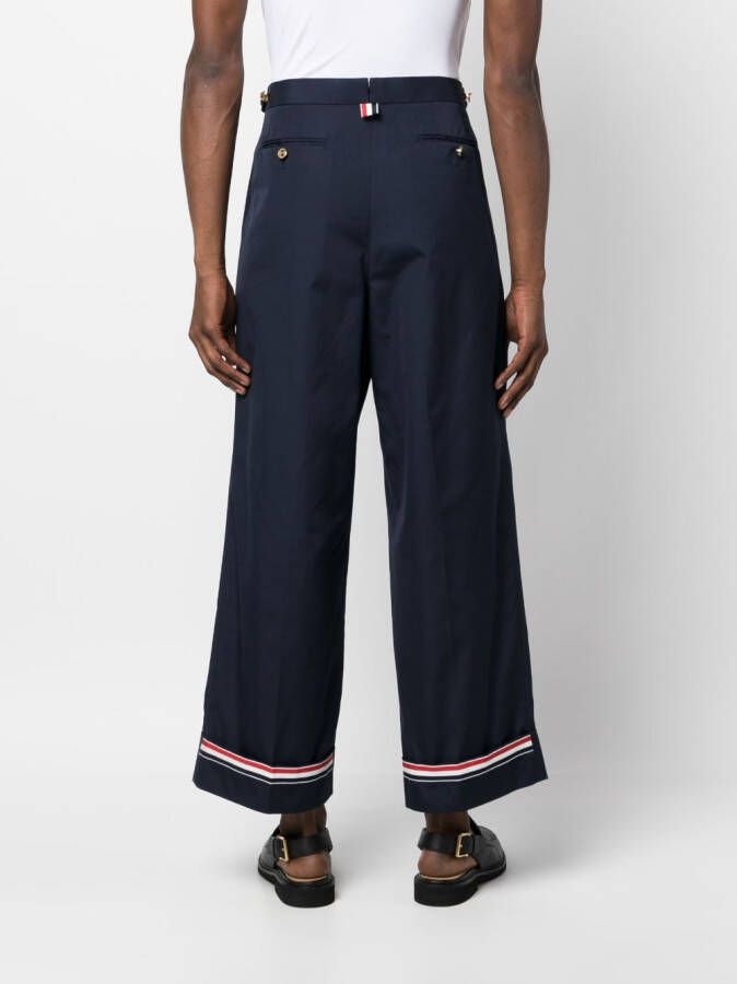 Thom Browne Pantalon met RWB-streep Blauw