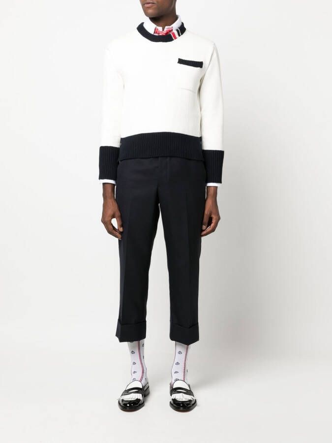 Thom Browne Cropped pantalon Blauw