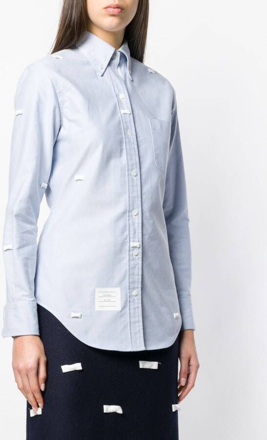 Thom Browne Shirt met strik detail Blauw