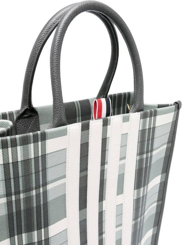 Thom Browne Shopper met 4 strepen Grijs