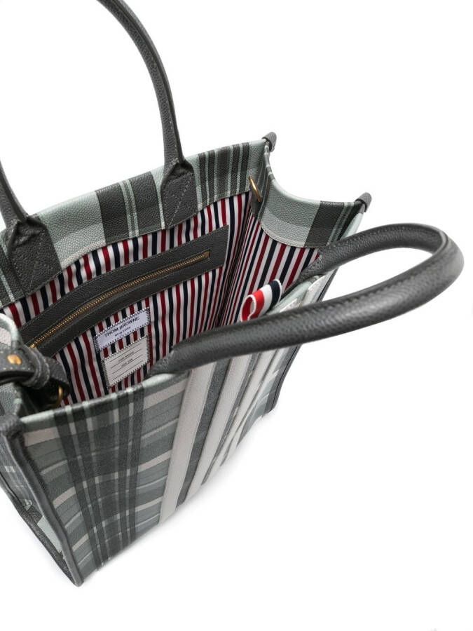 Thom Browne Shopper met 4 strepen Grijs