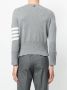 Thom Browne Short Crewneck Pullover With 4-Bar Stripe In Light Grey Cashmere Grijs - Thumbnail 4