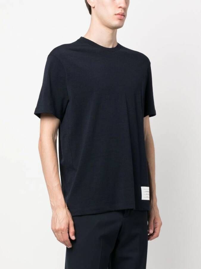 Thom Browne T-shirt met logopatch Blauw