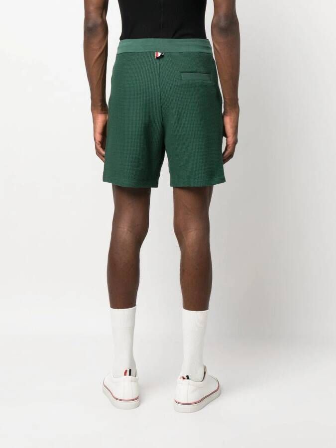 Thom Browne Shorts met wafel-effect en trekkoord Groen