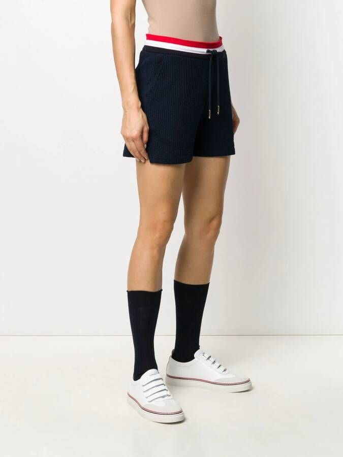 Thom Browne Shorts met geribbelde tailleband Blauw