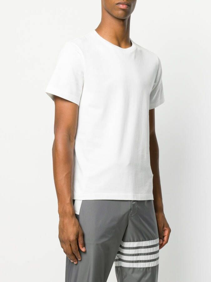 Thom Browne Side Slit Relaxed Fit Short Sleeve Jersey Tee Wit