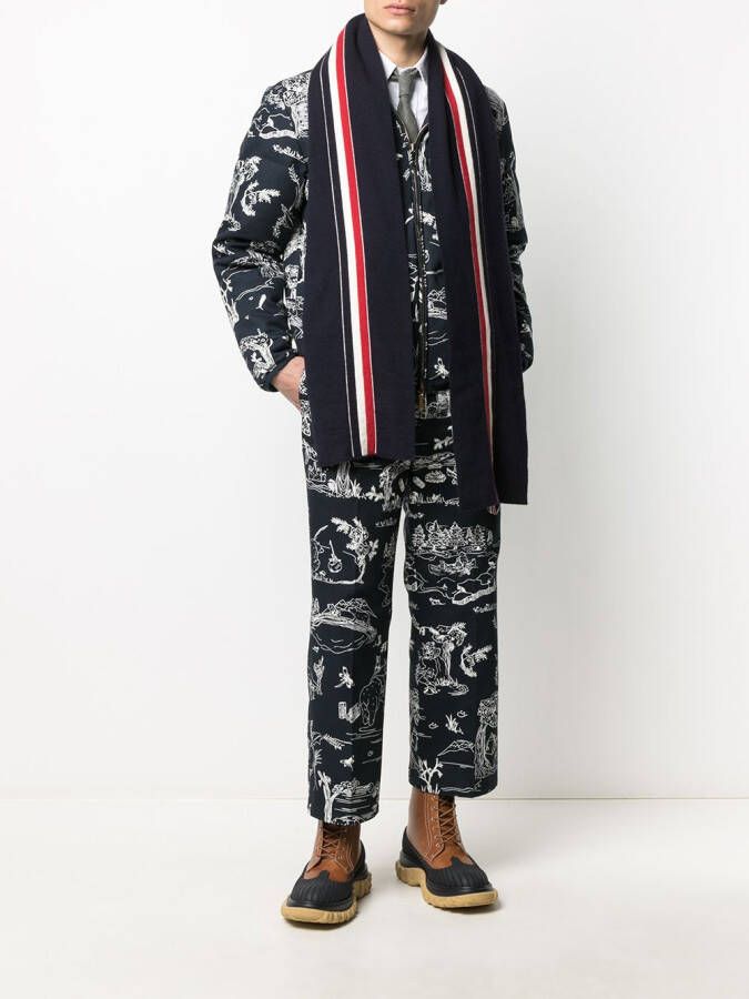 Thom Browne Sjaal met RWB-streep Blauw