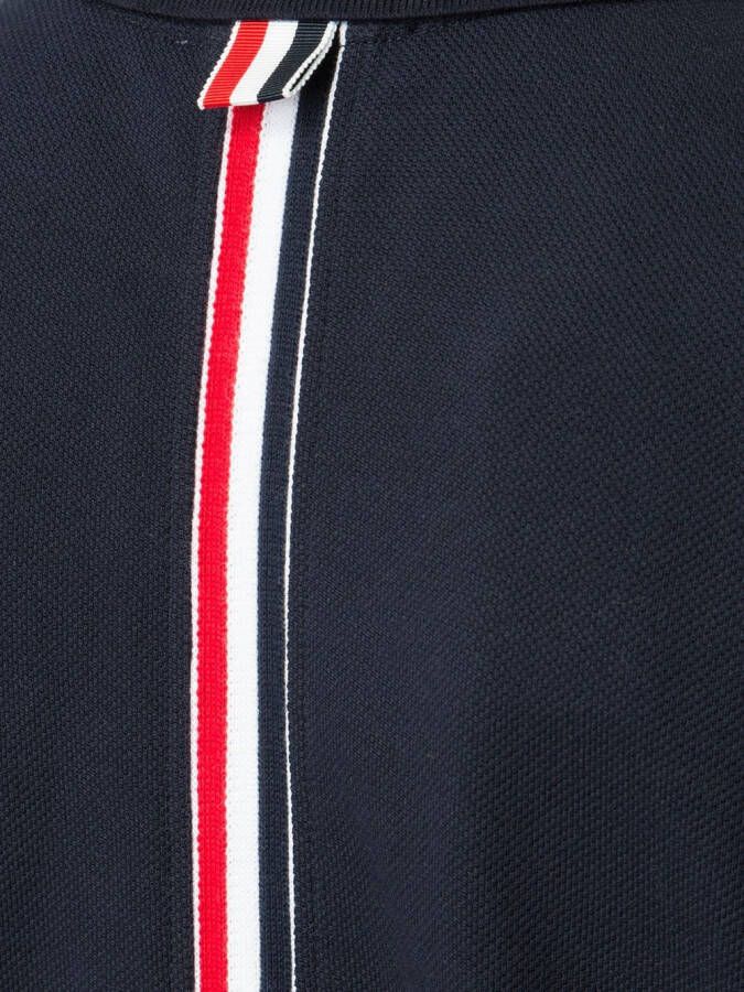 Thom Browne Striped Cotton Pique Polo Dress Blauw