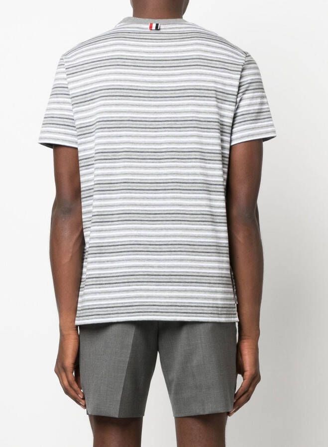 Thom Browne Gestreept T-shirt Grijs