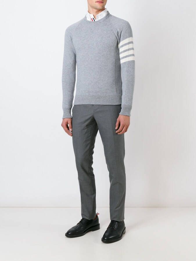 Thom Browne striped sleeve jumper Grijs