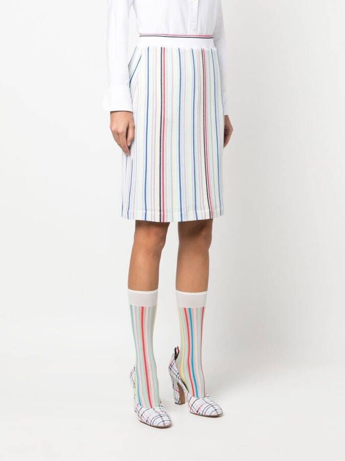 Thom Browne Gestreepte rok Wit