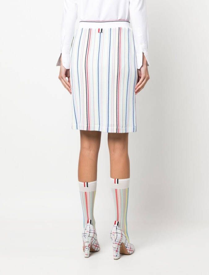 Thom Browne Gestreepte rok Wit