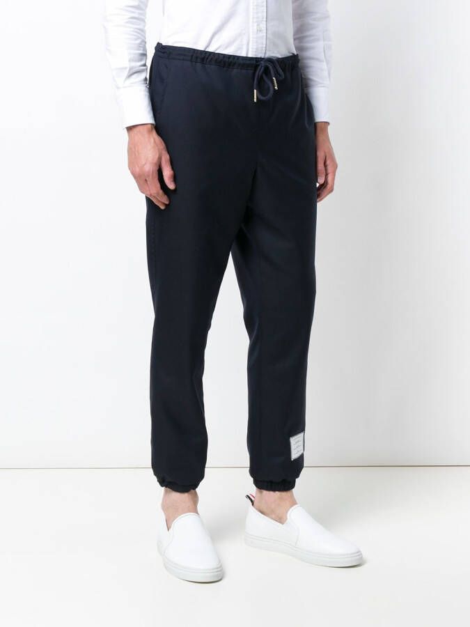 Thom Browne Wollen trainingsbroek met trekkoordtaille Blauw