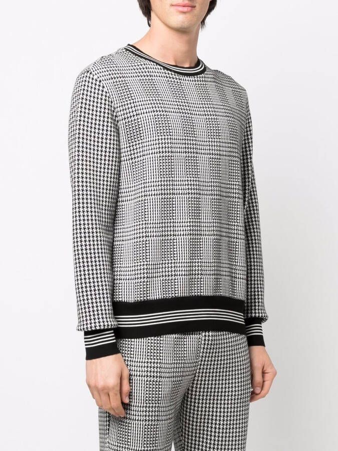 Thom Browne Sweater met pied-de-poule print Zwart