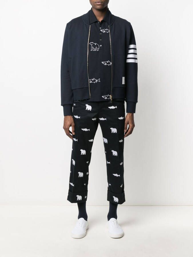 Thom Browne Sweater met zijstreep Blauw