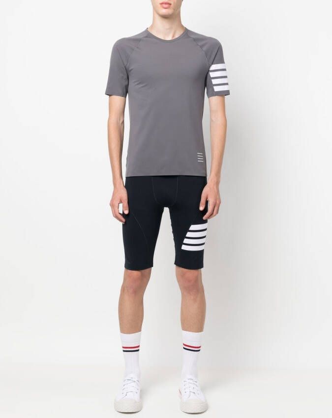 Thom Browne T-shirt met 4 strepen Grijs