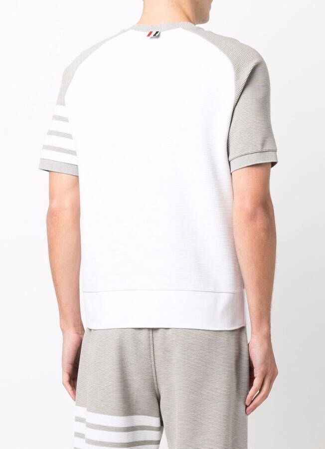 Thom Browne T-shirt met 4 strepen Wit