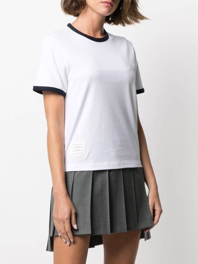 Thom Browne T-shirt met asymmetrische afwerking Wit