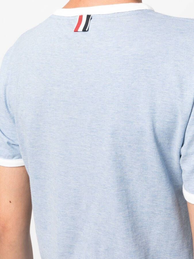 Thom Browne T-shirt met contrasterende afwerking Blauw