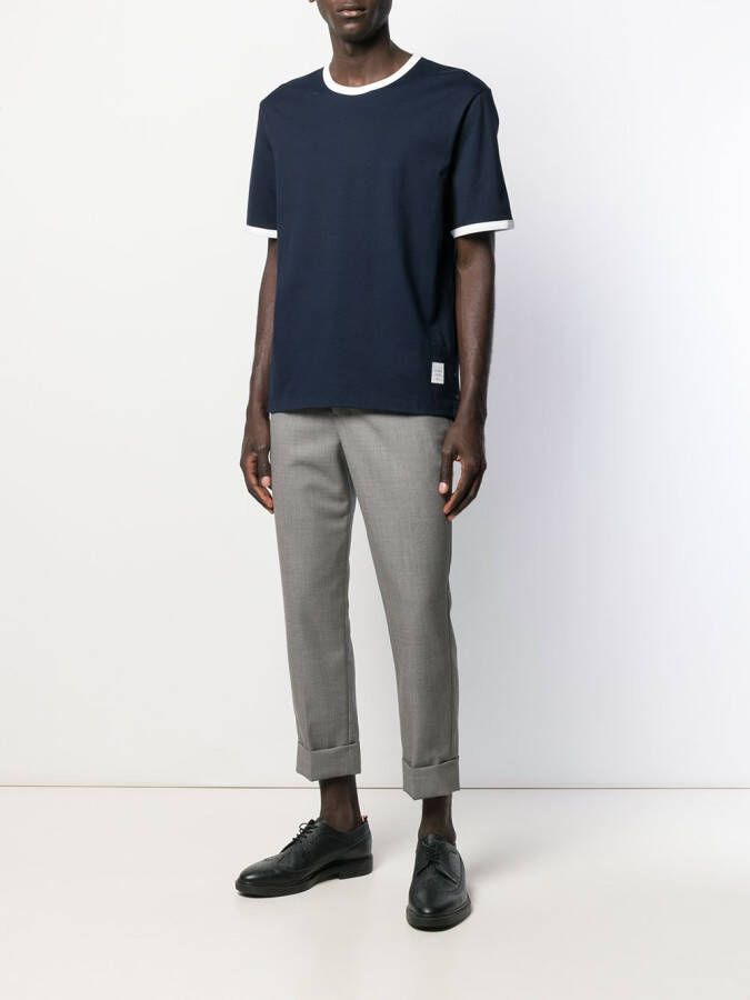 Thom Browne T-shirt met contrasterende afwerking Blauw