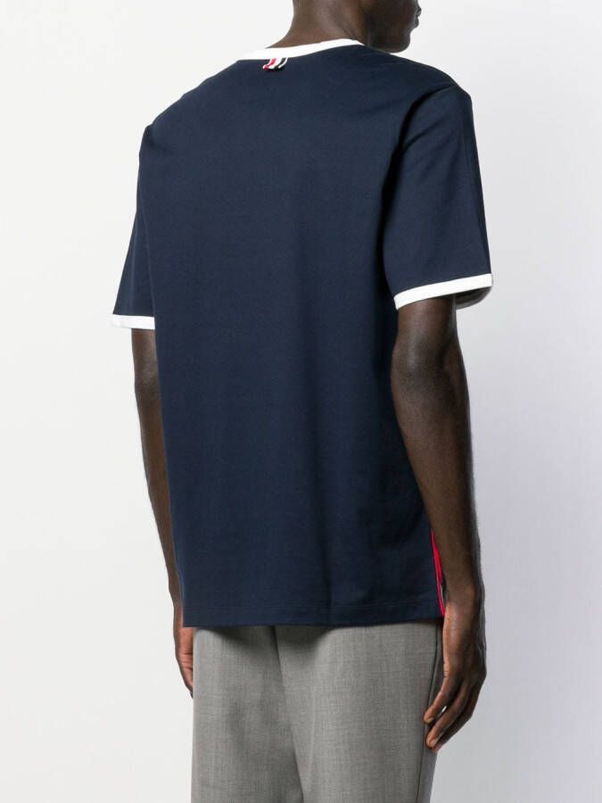 Thom Browne T-shirt met contrasterende afwerking Blauw
