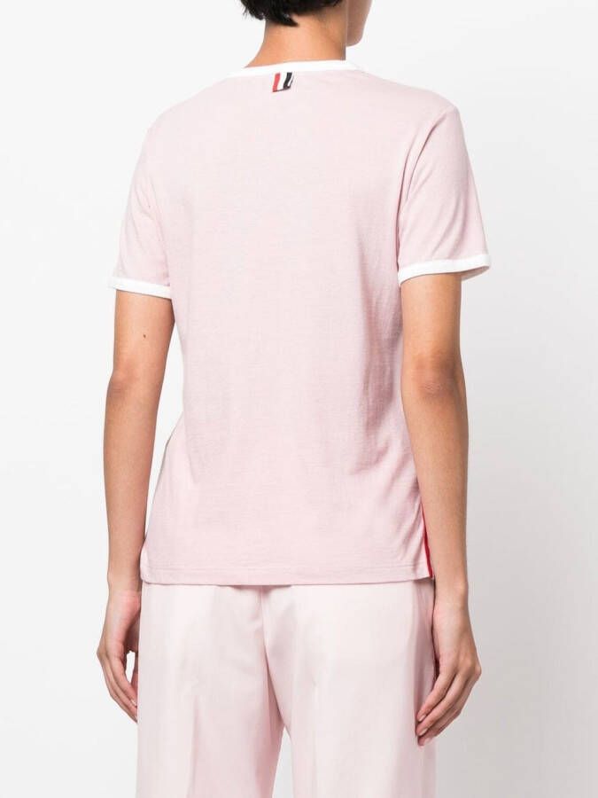Thom Browne T-shirt met contrasterende afwerking Roze