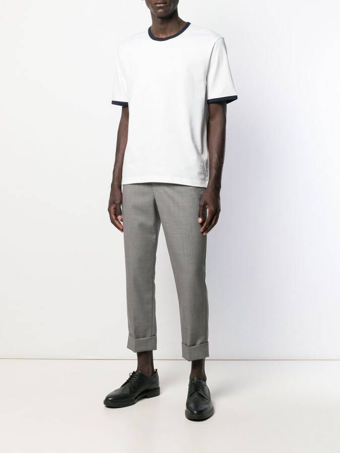 Thom Browne T-shirt met contrasterende afwerking Wit