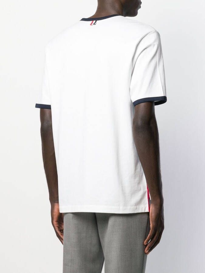 Thom Browne T-shirt met contrasterende afwerking Wit