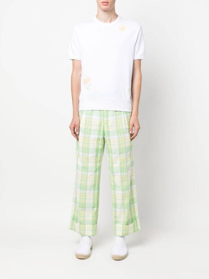Thom Browne T-shirt met geborduurde bloemen Wit