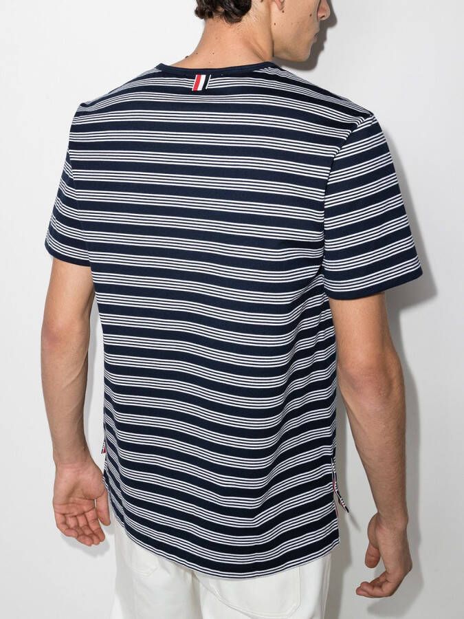 Thom Browne T-shirt met logopatch Blauw