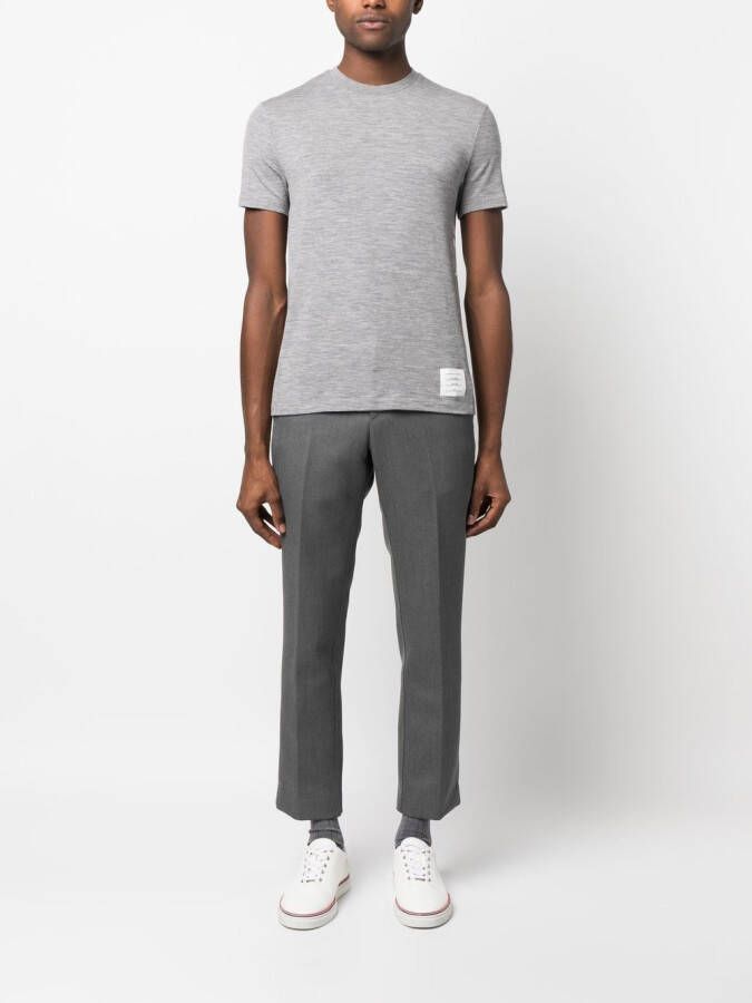 Thom Browne T-shirt met logopatch Grijs