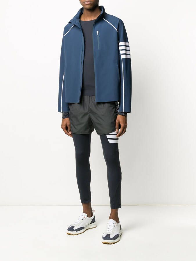 Thom Browne T-shirt met vier strepen Blauw
